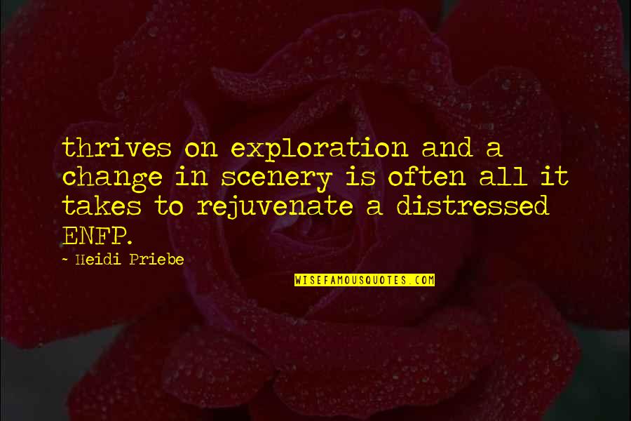 Exploration Quotes By Heidi Priebe: thrives on exploration and a change in scenery