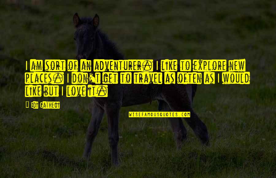 Explore And Travel Quotes By Edi Gathegi: I am sort of an adventurer. I like