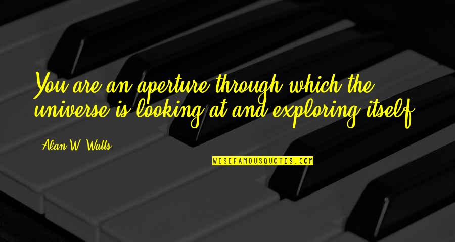 Exploring's Quotes By Alan W. Watts: You are an aperture through which the universe