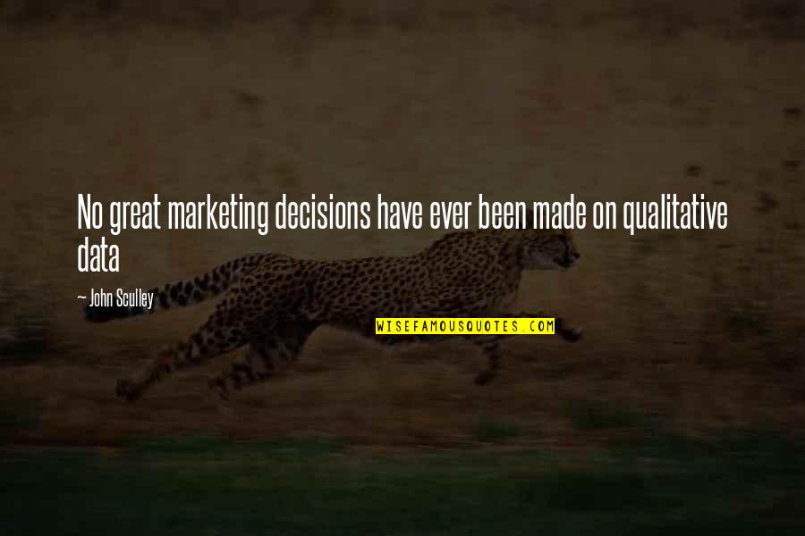 Explotaciones Agricolas Quotes By John Sculley: No great marketing decisions have ever been made
