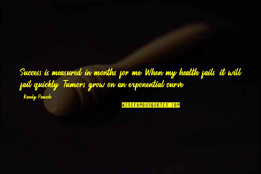 Exponential Quotes By Randy Pausch: Success is measured in months for me. When