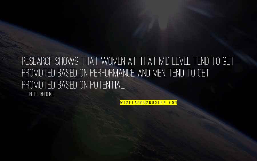 Exposed Shoulder Quotes By Beth Brooke: Research shows that women at that mid level Exposed Shoulder Quotes By Beth Brooke: Research shows that women at that mid level