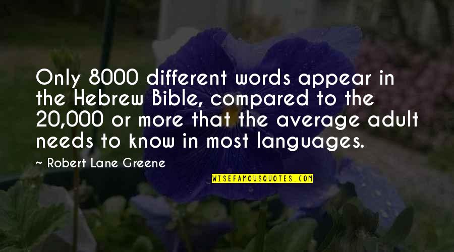 Exposition's Quotes By Robert Lane Greene: Only 8000 different words appear in the Hebrew
