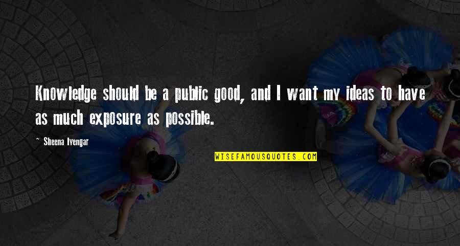 Exposure Good Quotes By Sheena Iyengar: Knowledge should be a public good, and I