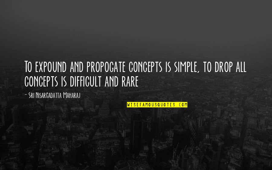 Expound Quotes By Sri Nisargadatta Maharaj: To expound and propogate concepts is simple, to Expound Quotes By Sri Nisargadatta Maharaj: To expound and propogate concepts is simple, to