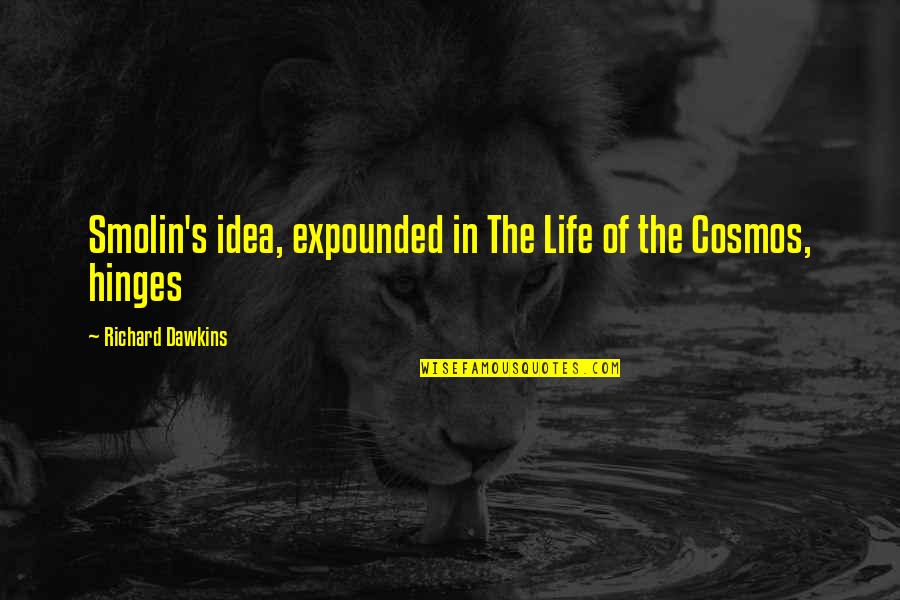 Expounded Upon Quotes By Richard Dawkins: Smolin's idea, expounded in The Life of the
