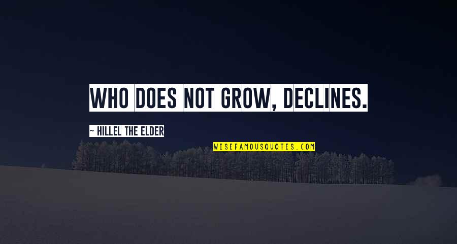 Express Freely Quotes By Hillel The Elder: Who does not grow, declines.