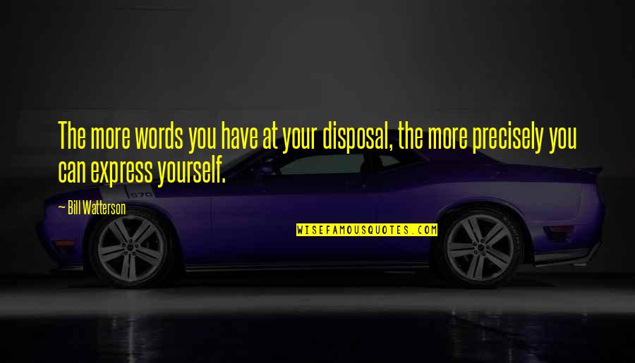 Express Yourself Quotes By Bill Watterson: The more words you have at your disposal,