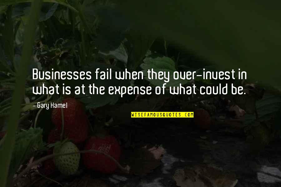 Expressible Drainage Quotes By Gary Hamel: Businesses fail when they over-invest in what is