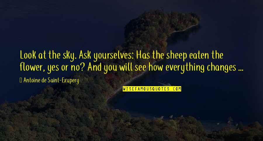 Expressible Quotes By Antoine De Saint-Exupery: Look at the sky. Ask yourselves: Has the