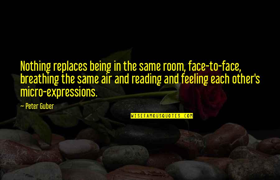 Expressions Face Quotes By Peter Guber: Nothing replaces being in the same room, face-to-face,