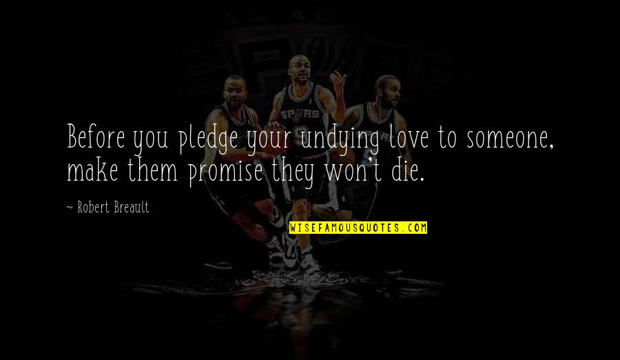 Exprimidoras Quotes By Robert Breault: Before you pledge your undying love to someone,