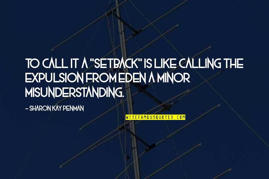 Expulsion Quotes By Sharon Kay Penman: To call it a "setback" is like calling
