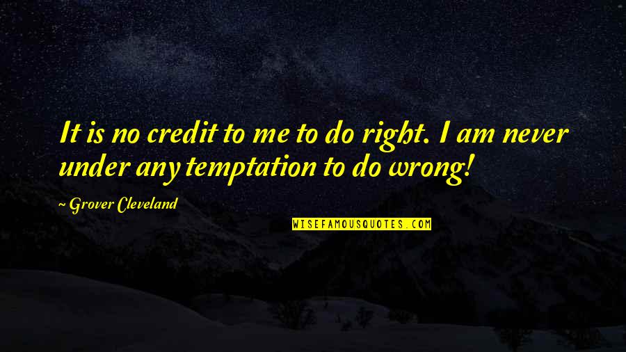 Expurgated Edition Quotes By Grover Cleveland: It is no credit to me to do