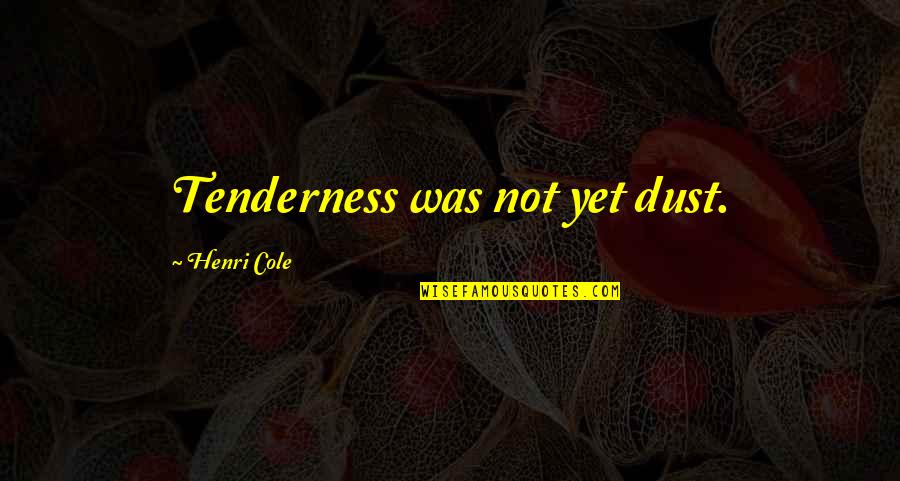 Extemporizing Quotes By Henri Cole: Tenderness was not yet dust.