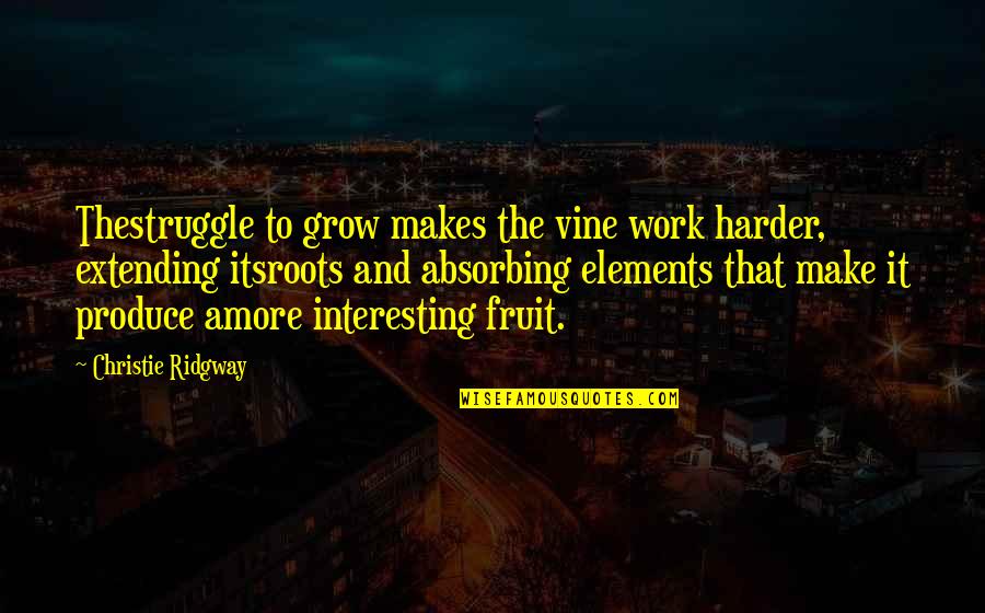 Extending Quotes By Christie Ridgway: Thestruggle to grow makes the vine work harder,