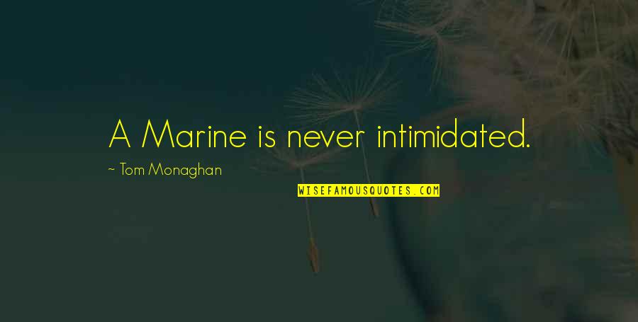 Exteriors Of Long Island Quotes By Tom Monaghan: A Marine is never intimidated.