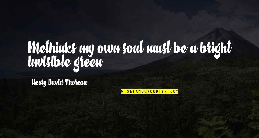 Externalists Quotes By Henry David Thoreau: Methinks my own soul must be a bright