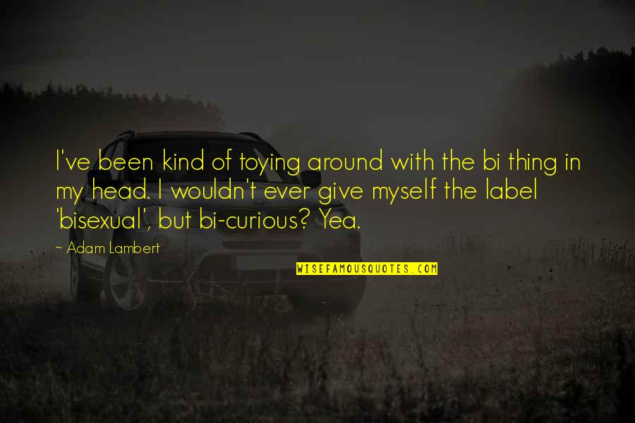 Externalization Quotes By Adam Lambert: I've been kind of toying around with the