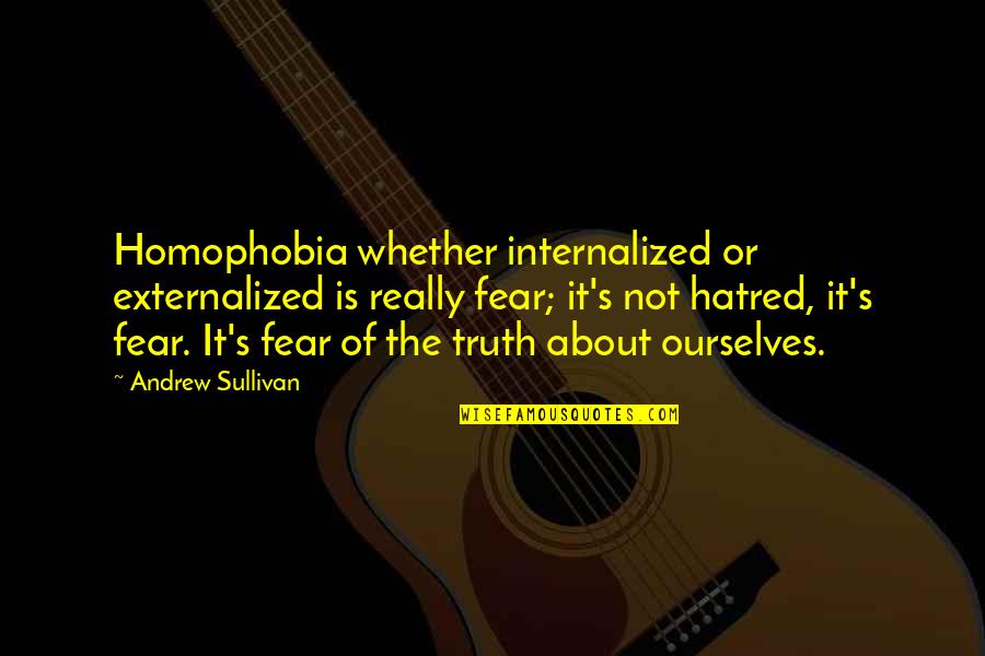 Externalized Quotes By Andrew Sullivan: Homophobia whether internalized or externalized is really fear;