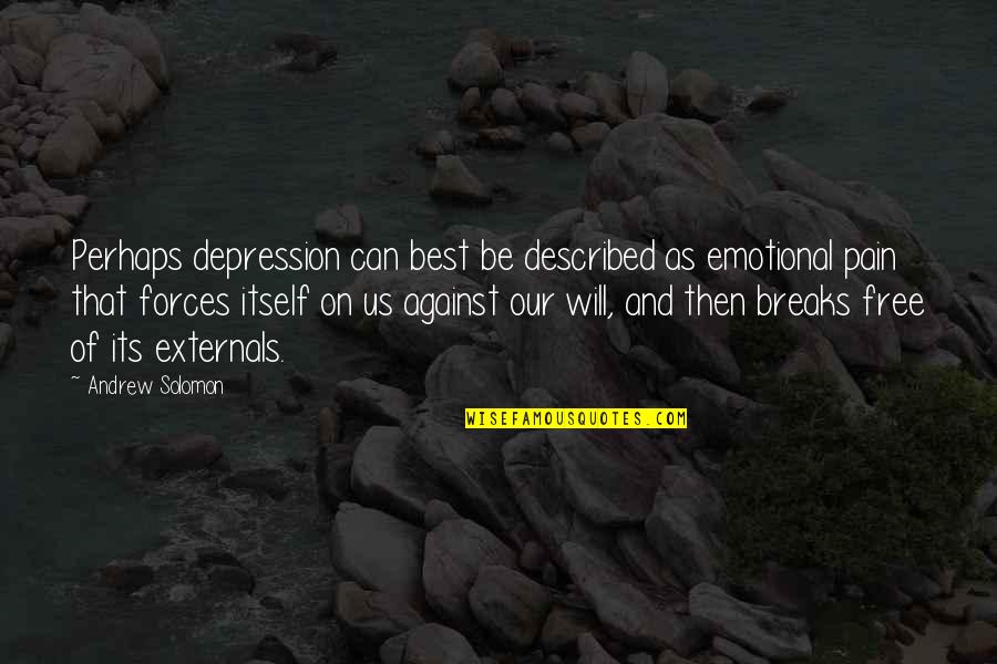 Externals Quotes By Andrew Solomon: Perhaps depression can best be described as emotional