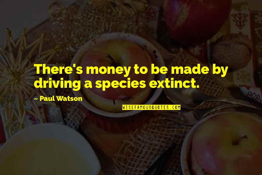 Extinct Species Quotes By Paul Watson: There's money to be made by driving a