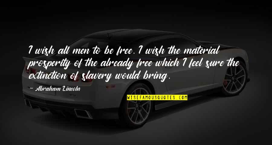 Extinction Quotes By Abraham Lincoln: I wish all men to be free. I