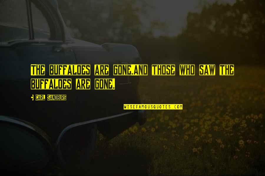 Extinction Quotes By Carl Sandburg: The buffaloes are gone.And those who saw the