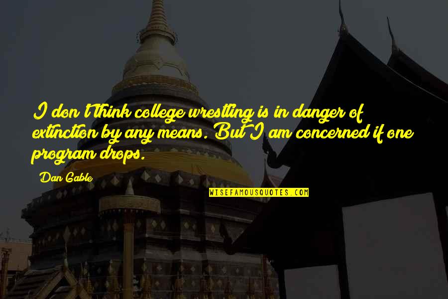 Extinction Quotes By Dan Gable: I don't think college wrestling is in danger