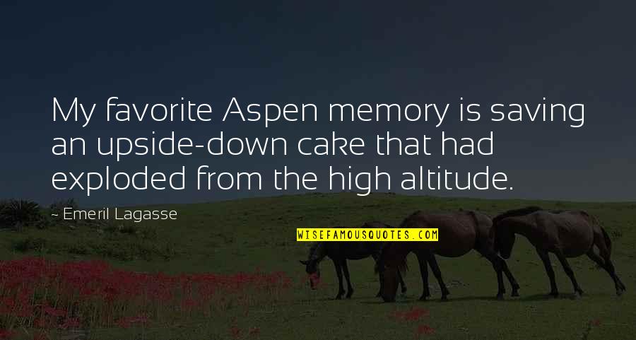 Extinguir En Quotes By Emeril Lagasse: My favorite Aspen memory is saving an upside-down
