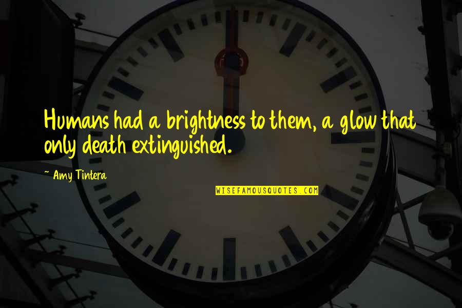 Extinguished Quotes By Amy Tintera: Humans had a brightness to them, a glow