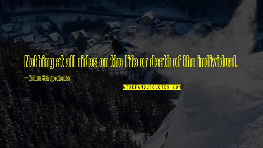 Extinguishment Quotes By Arthur Schopenhauer: Nothing at all rides on the life or