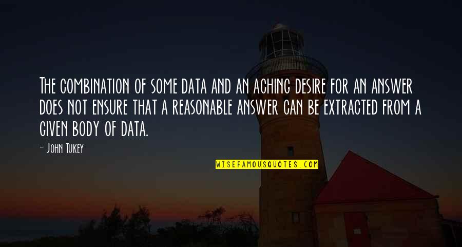 Extracted Quotes By John Tukey: The combination of some data and an aching