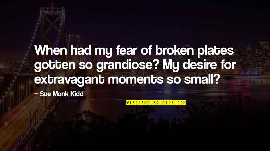 Extravagant Quotes By Sue Monk Kidd: When had my fear of broken plates gotten