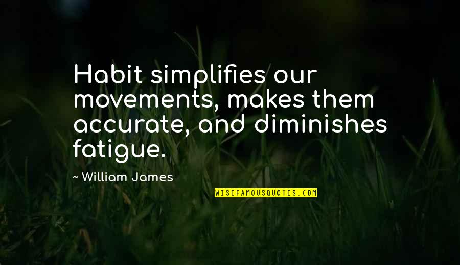 Extravantage Quotes By William James: Habit simplifies our movements, makes them accurate, and