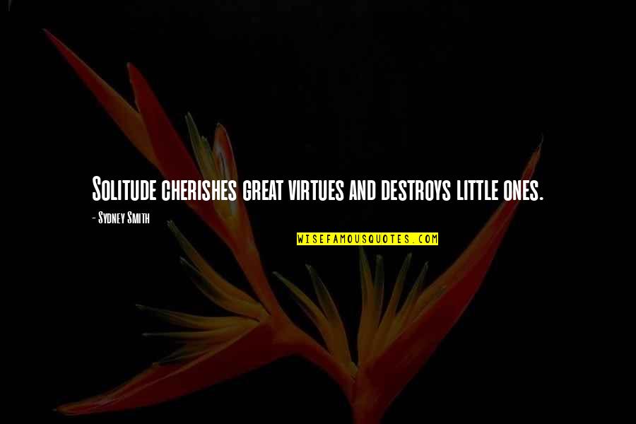Extravio Tarjeta Quotes By Sydney Smith: Solitude cherishes great virtues and destroys little ones.