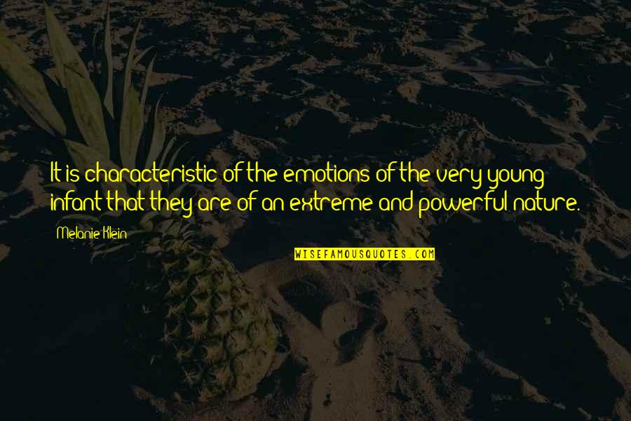 Extreme Emotions Quotes By Melanie Klein: It is characteristic of the emotions of the