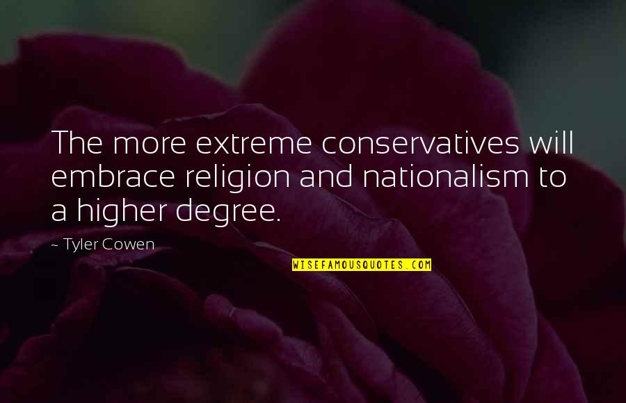 Extreme Religion Quotes By Tyler Cowen: The more extreme conservatives will embrace religion and