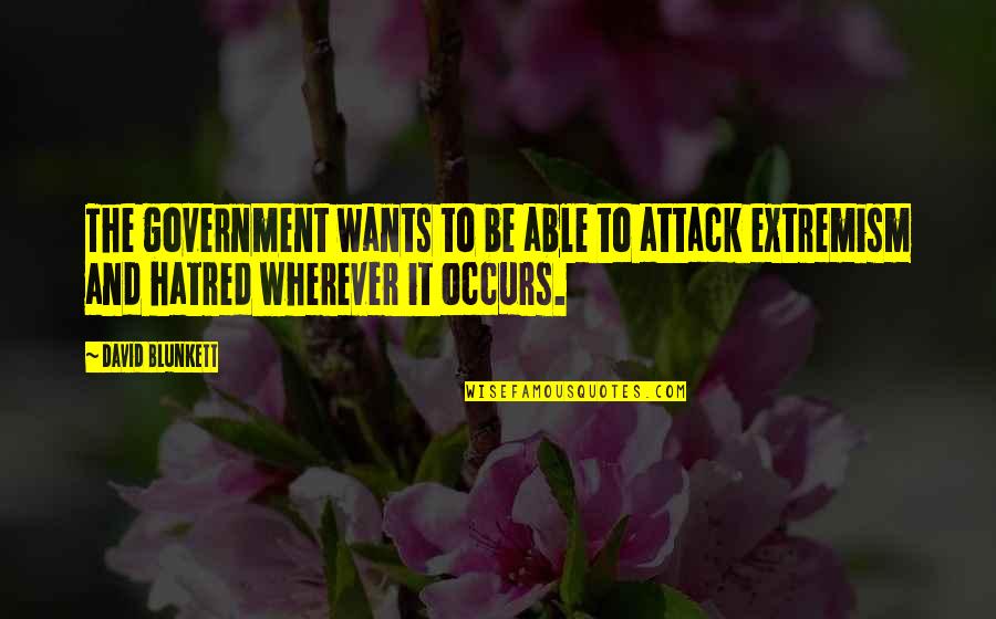 Extremism Quotes By David Blunkett: The government wants to be able to attack