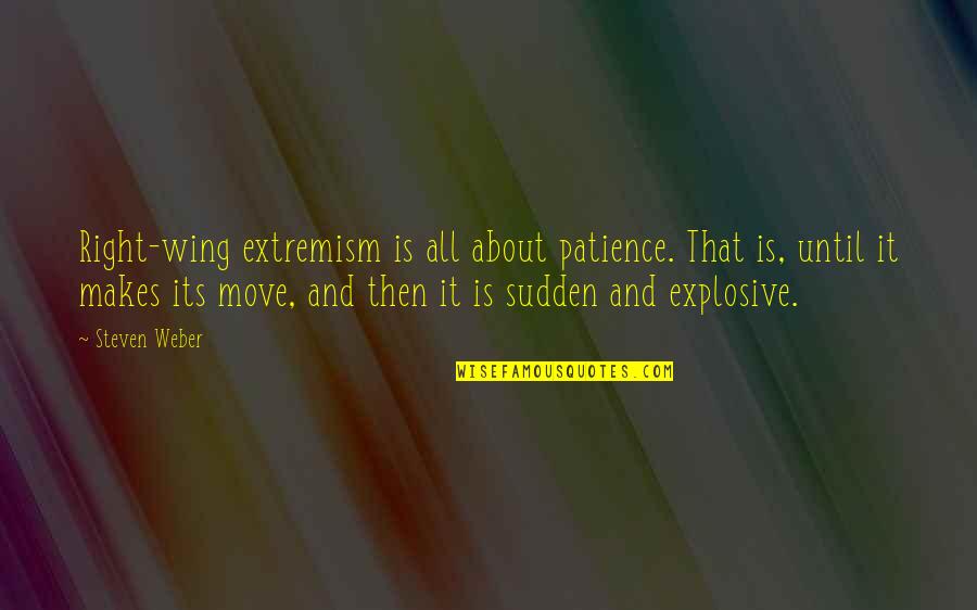 Extremism Quotes By Steven Weber: Right-wing extremism is all about patience. That is,