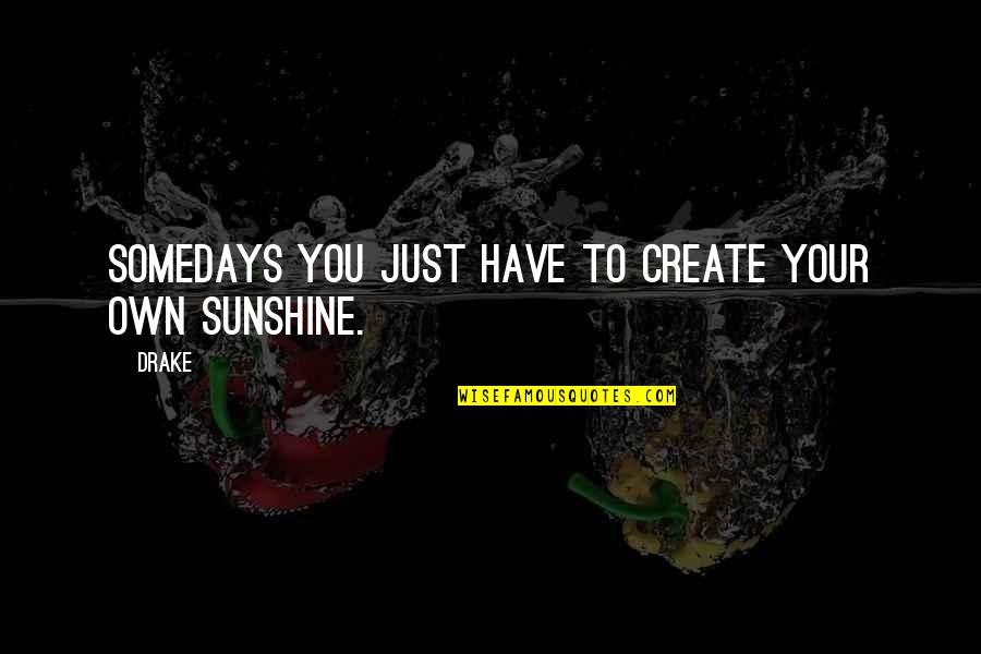 Extrinsic Quotes By Drake: Somedays you just have to create your own