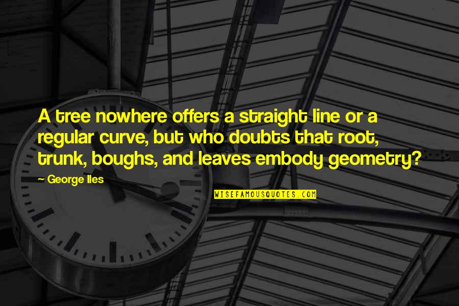 Exuberant Witness Quotes By George Iles: A tree nowhere offers a straight line or