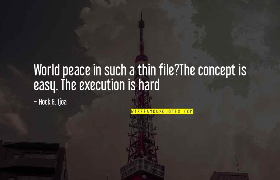 Exudation Quotes By Hock G. Tjoa: World peace in such a thin file?The concept