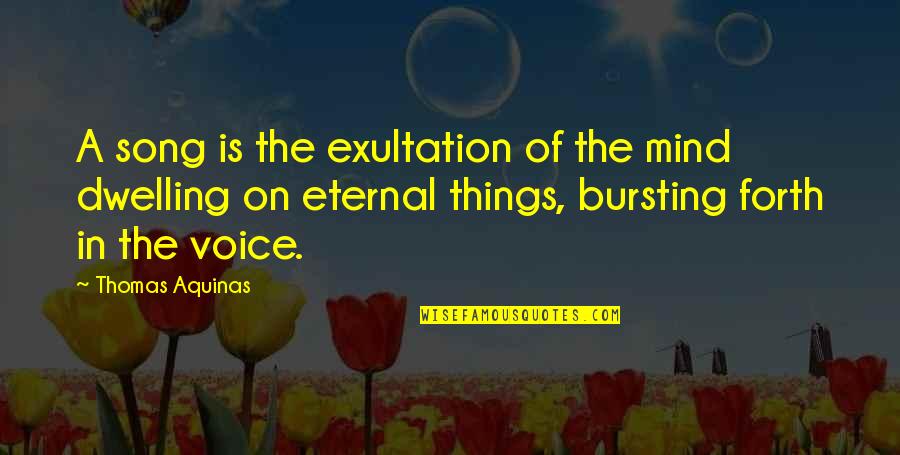 Exultation Quotes By Thomas Aquinas: A song is the exultation of the mind