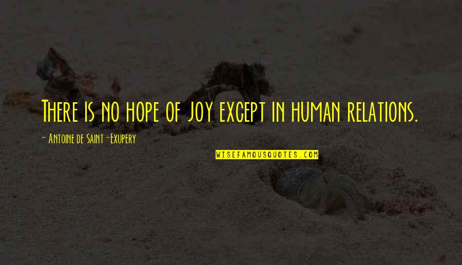 Exupery Quotes By Antoine De Saint-Exupery: There is no hope of joy except in Exupery Quotes By Antoine De Saint-Exupery: There is no hope of joy except in