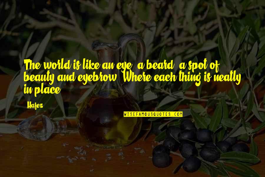 Eye And World Quotes By Hafez: The world is like an eye, a beard,