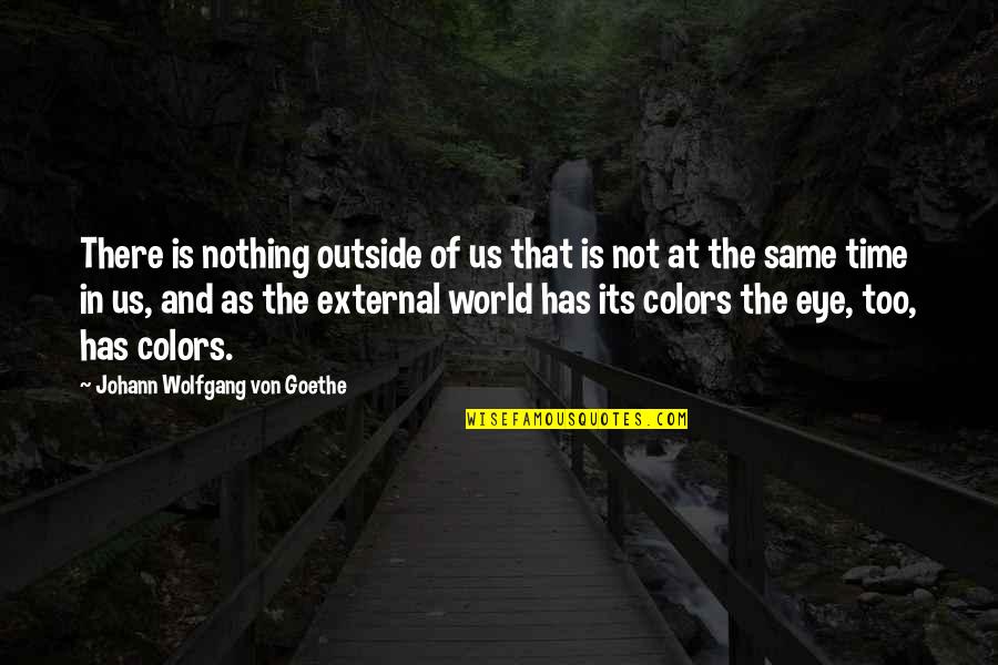Eye And World Quotes By Johann Wolfgang Von Goethe: There is nothing outside of us that is