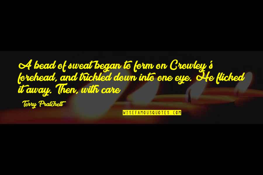 Eye Care Quotes By Terry Pratchett: A bead of sweat began to form on