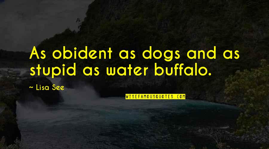 Eye Contact Love Quotes By Lisa See: As obident as dogs and as stupid as