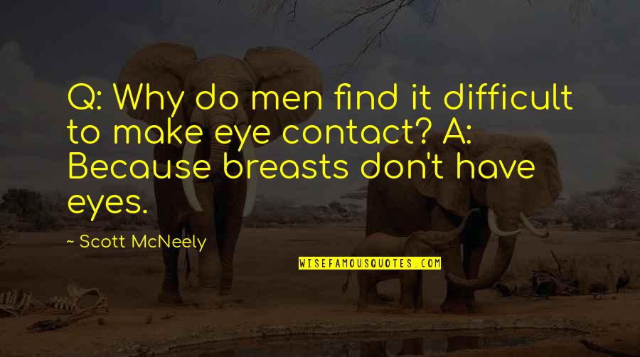 Eye Contact Quotes By Scott McNeely: Q: Why do men find it difficult to